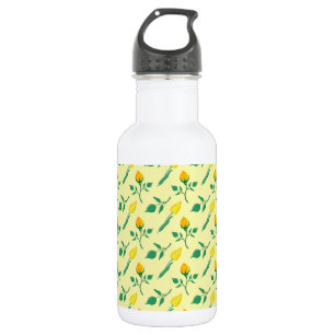 Bouteille D'eau Motif floral avec rose jaune et fleurs de tulipe