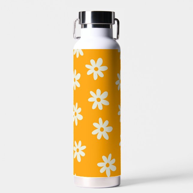 Bouteille D'eau Motif floral jaune rétro simple (Avant)