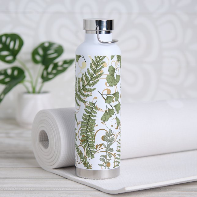 Bouteille D'eau Motif Green et Gold Fern (Yoga)