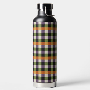 Bouteille D'eau Motif Halloween vert, violet et noir en vichy