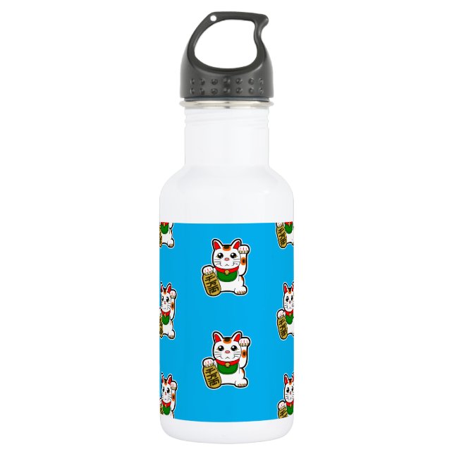 Bouteille D'eau Motif japonais Lucky Cat (Devant)
