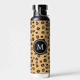 Bouteille D'eau Motif léopard moderne et monogramme