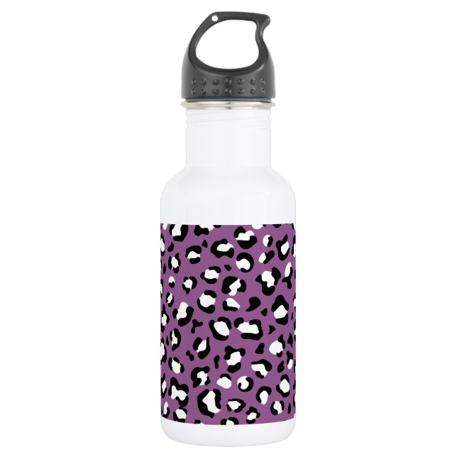 Bouteille D'eau Motif léopard, Taches de léopard, Léopard Violet (Devant)