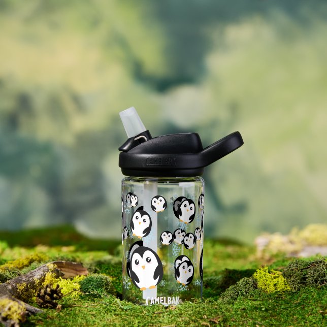 Bouteille D'eau Motif moderne à pente de pingouin pastel mignon (Extérieur)