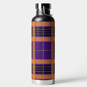 BOUTEILLE D'EAU MOTIF PLAID HALLOWEEN VIOLET ORANGE NOIR VERT