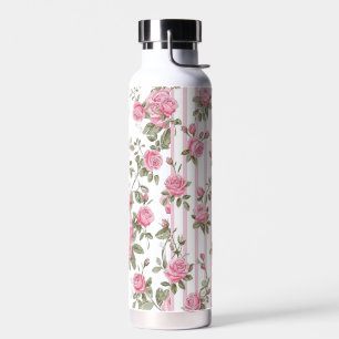 Bouteille D'eau Motif rayures roses roses roses shabby chic Cas