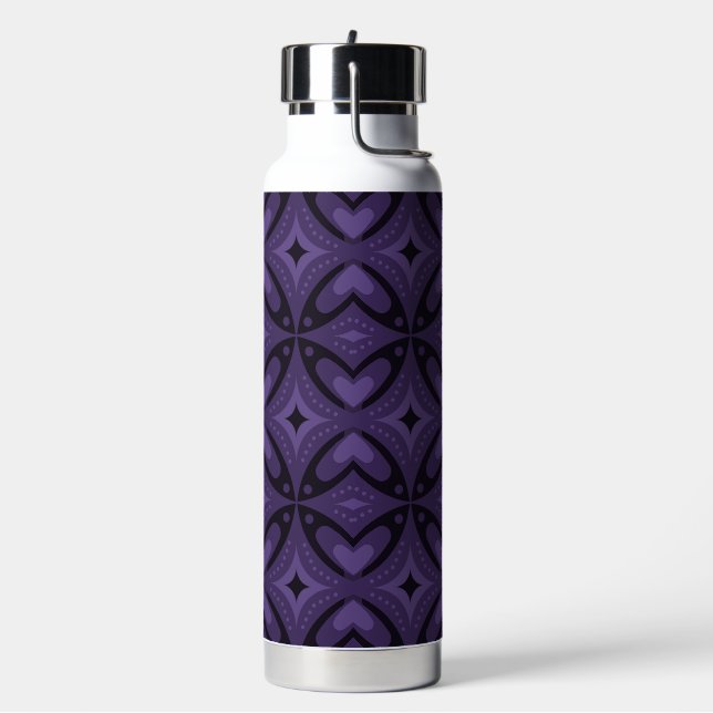 Bouteille D'eau Motif Rétro de Couleur Violet Foncé (Gym)