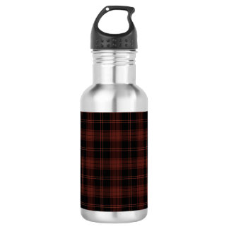Bouteille D'eau Motif rouge chaud, plaqué noir (Tartan)