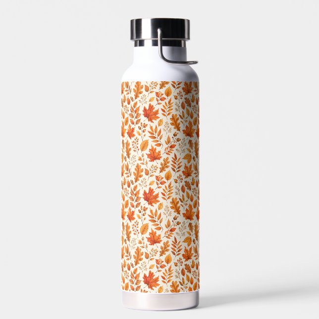 Bouteille D'eau Motif sans couture de feuilles d'automne chaudes (Gauche)