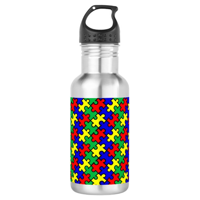 Bouteille D'eau Motif sans couture de puzzle-22675 (Devant)