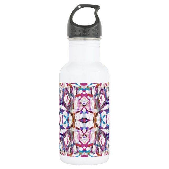 Bouteille D'eau Motif symétrique rose (Devant)