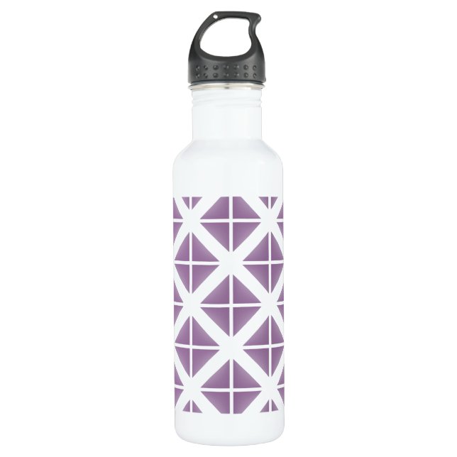 Bouteille D'eau Motif triangle tendance violet (Devant)