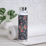 Bouteille D'eau Motif vintage à fleurs roses et point Polka<br><div class="desc">Plutôt vintage fleuri et motif de bonne taille.</div>