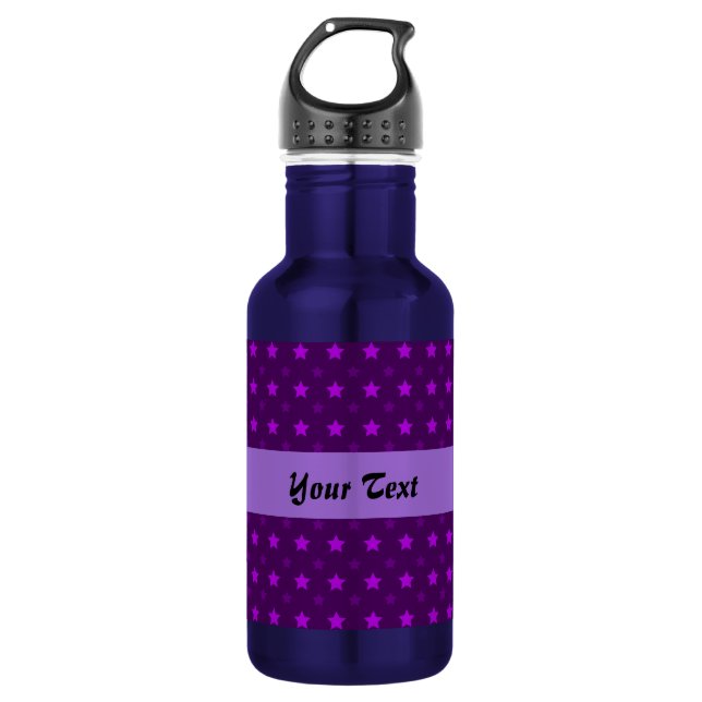 Bouteille D'eau Motif violet avec des étoiles (Devant)