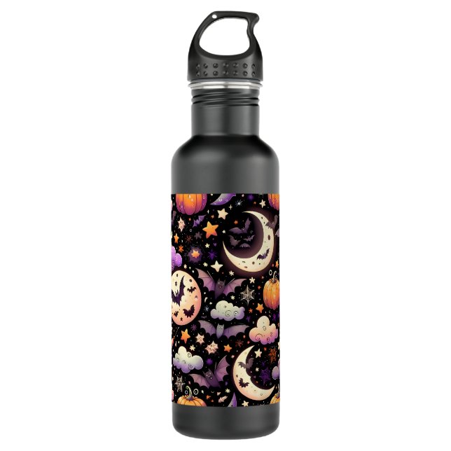 Bouteille D'eau Motif Whimsical Halloween Night Sky (Devant)