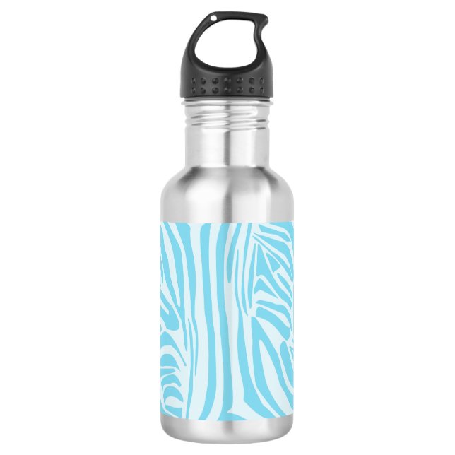 Bouteille D'eau Motif Zèbre Bleu (Devant)