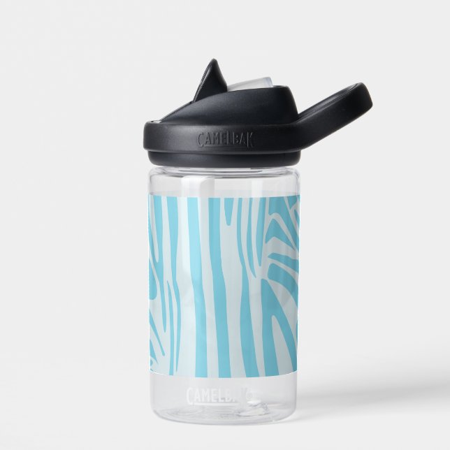 Bouteille D'eau Motif Zèbre Bleu (Gauche)
