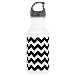 Bouteille D'eau Motif Zigzag Noir et Blanc, Motif Chevron