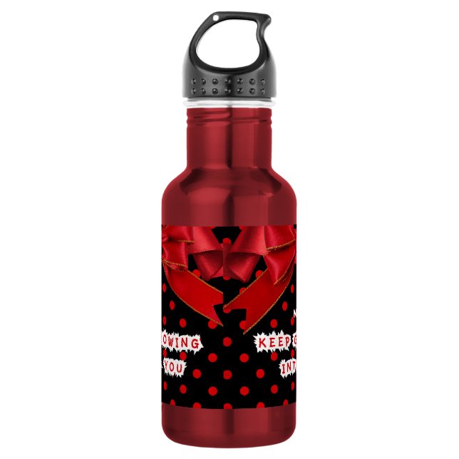 Bouteille D'eau Motivation Personnalisée à Points Rouges  (Devant)