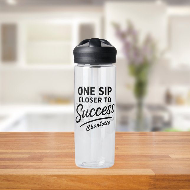 Bouteille D'eau Motivation succès citation noir (Créateur téléchargé)