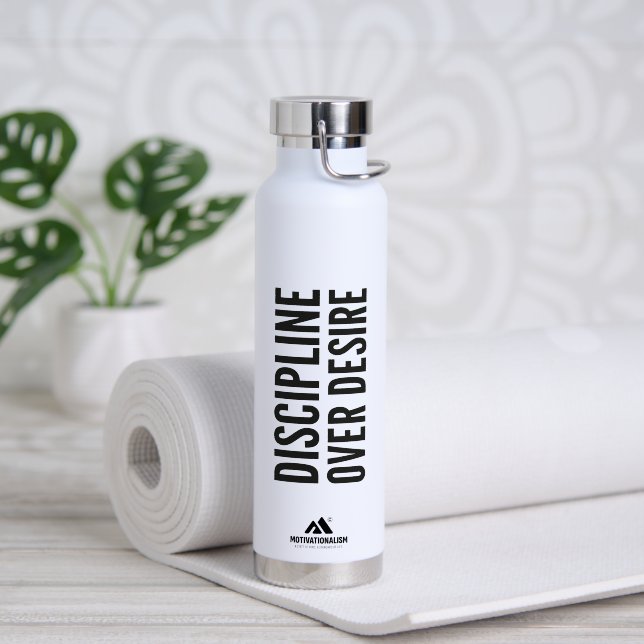 Bouteille D'eau MOTIVATIONNALISME© Discipline Plutôt que Désir_ (Yoga (pivoté))