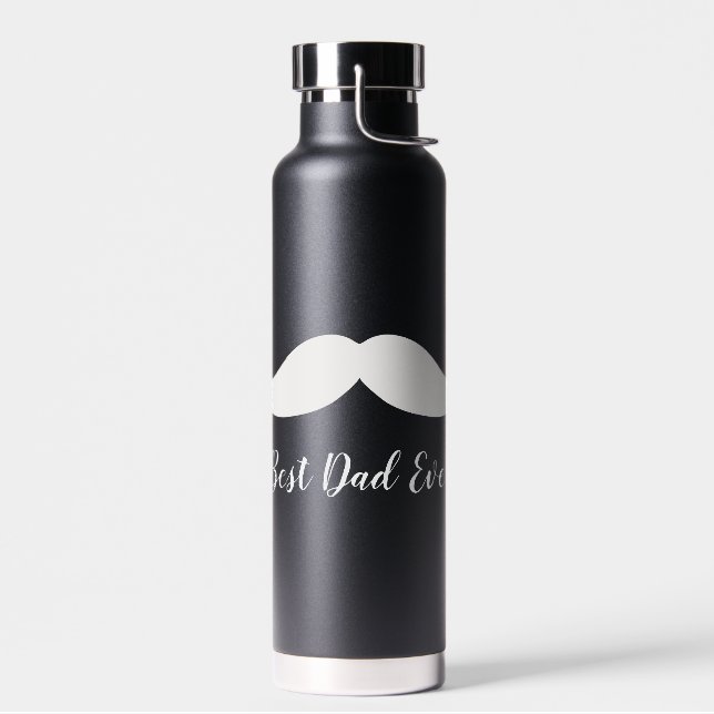 Bouteille D'eau Moustache noire et blanche (Gauche)