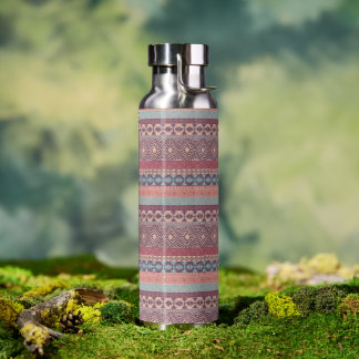 Bouteille D'eau Multicolore tribal géométrique en tissu de boue