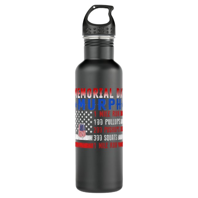 Bouteille D'eau Murph 2021 Memorial Day Workout Patriotic WOD  (Devant)