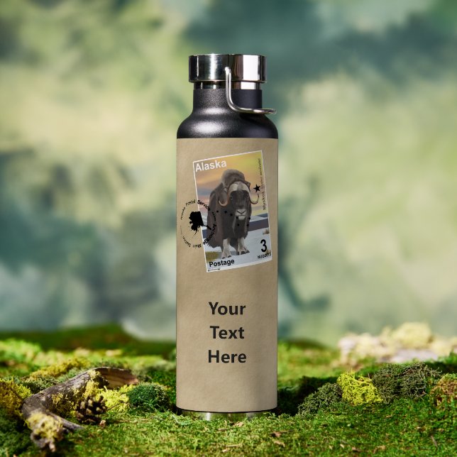 Bouteille D'eau Muskox Stamp Souvenir (Extérieur (pivotée))