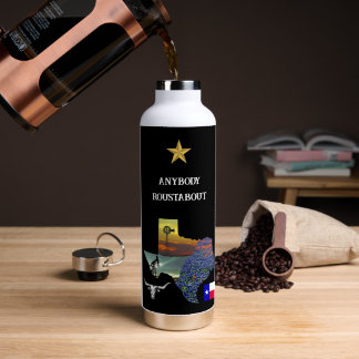 Bouteille D'eau My Texas - Illustrated map outline - personalize