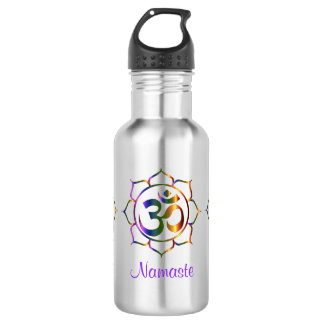 Bouteille D'eau Namaste Aum Om & Lotus Prismatic Rainbow