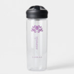 Bouteille D'eau Namaste Lotus Flower Moderne Nom personnalisé<br><div class="desc">Namaste Lotus Flower Modern Nom personnalisé Sports Fitness Yoga Water Bottle présente une fleur de lotus avec le texte "namaste" dans un script de calligraphie à la main moderne et personnalisé avec votre nom. Un cadeau parfait pour les amis et la famille pour l'anniversaire, Noël, Fête des Mères, les meilleurs...</div>