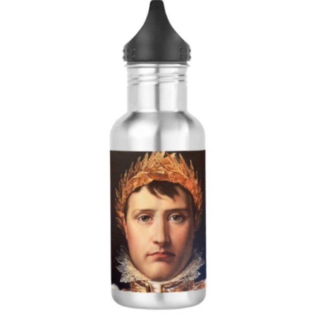 Bouteille D'eau Napoléon couronné de laurier  (Napoleon’s Portrait Water Bottle – 18 oz 18/8 stainless steel Height: 8.67" Weight: 8.7 oz. )