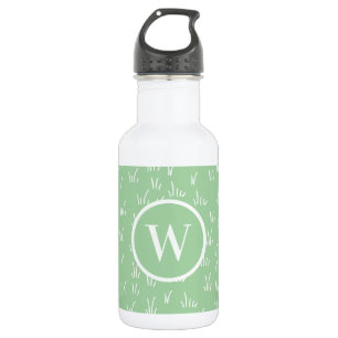 Bouteille D'eau Nature fraîche Motif vert et monogramme