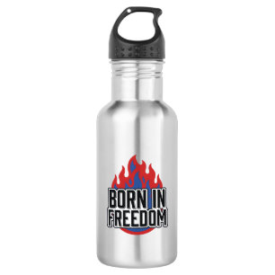 Bouteille D'eau Né dans la flamme de la liberté Vintage shirt à gr