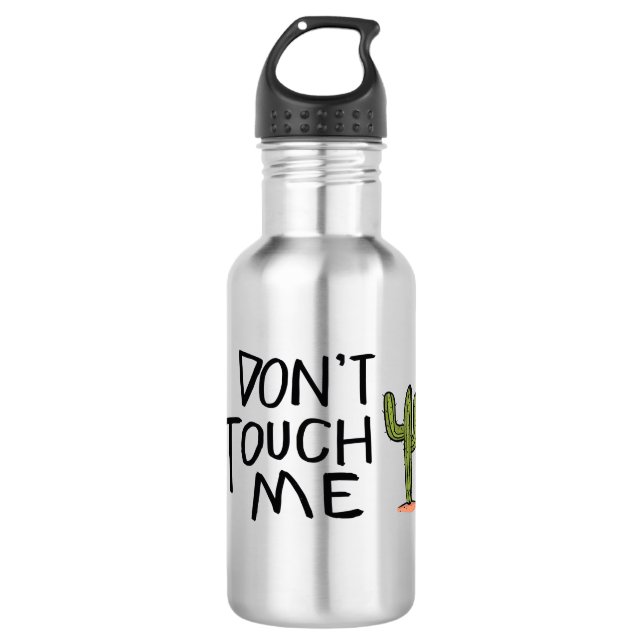 Bouteille D'eau Ne me touchez pas Cactus drôle (Devant)