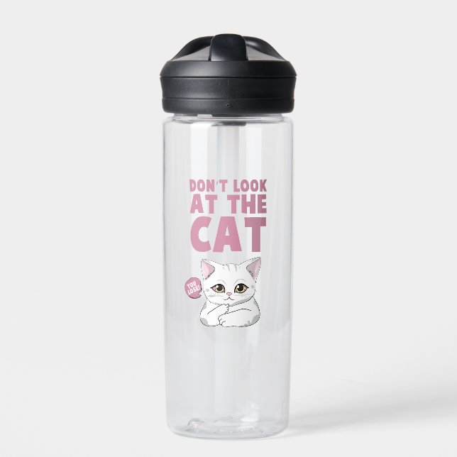 Bouteille D'eau Ne regardez pas le chat - Drôle chat blanc (Extérieur)