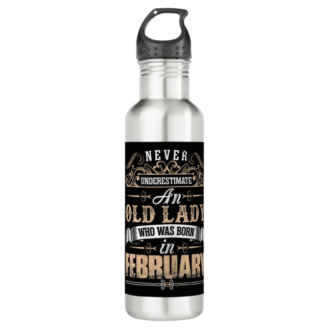 Bouteille D'eau Ne sous-estimez jamais une vieille dame qui aime l (Devant)