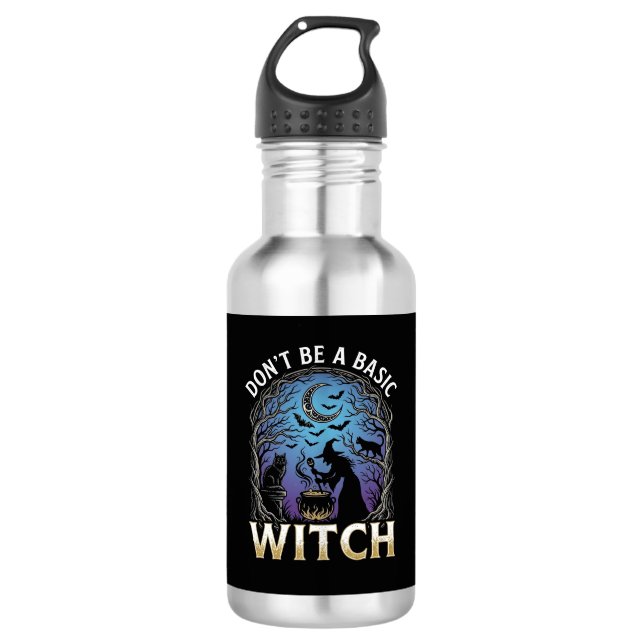 Bouteille D'eau Ne Soyez Sorcière De Base Pot De Halloween Chats N (Devant)