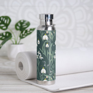 Bouteille D'eau Neige Blanche Fleurs Sur Sage
