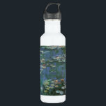 Bouteille D'eau Nénuphars par Claude Monet, fleurs vintages<br><div class="desc">Waterlilies (1916) par Claude Monet. Les nénuphars est une peinture florale de beaux-arts vintages d'impressionisme. Jardin d'agrément de printemps de Monet dans Giverny, France. Ce paysage est l'une de beaucoup de variations des peintures de nénuphar que Monet a peintes par son étang. Au sujet de l'artiste : Claude Monet (1840-1926)...</div>