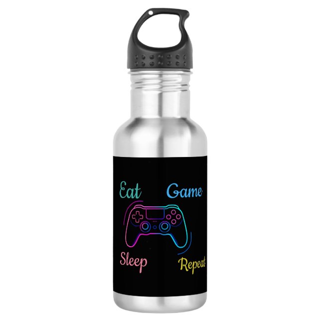 Bouteille D'eau Neon gaming design customizable (Devant)
