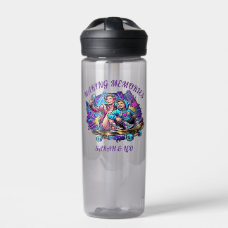 Bouteille D'eau Neon Graffiti Cool Mom & Son Skateboard Water Bott