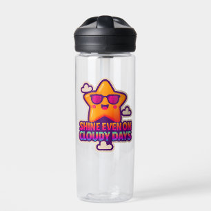 Bouteille D'eau Neon Kawaii Star - "Shine even on Cloudy Days"