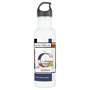 Bouteille D'eau Neoplasticisme étonnant Art Monogramme. Lettre G