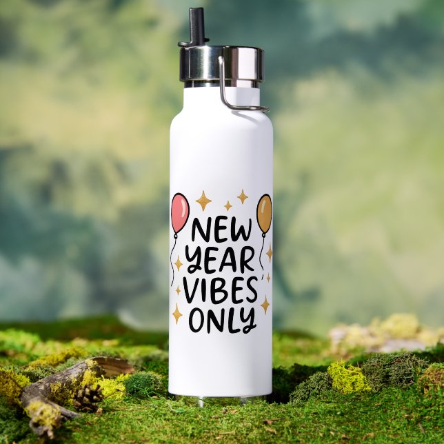 Bouteille D'eau "New Year Vibes Only" Stainless Steel Water Bottle (Extérieur (pivotée))