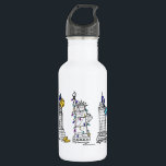 Bouteille D'eau New York City Hanoukka NYC Fête juive Chanukah<br><div class="desc">Il présente une illustration originale de stylo et d'encre d'une rangée de monuments classiques de New York, "habillés" pour la saison des fêtes. Idéal pour tous ceux qui vivent ou aiment NYC ! Ne vois-tu pas exactement ce que tu cherches ? Vous avez besoin d'aide pour la personnalisation ? Cliquez...</div>