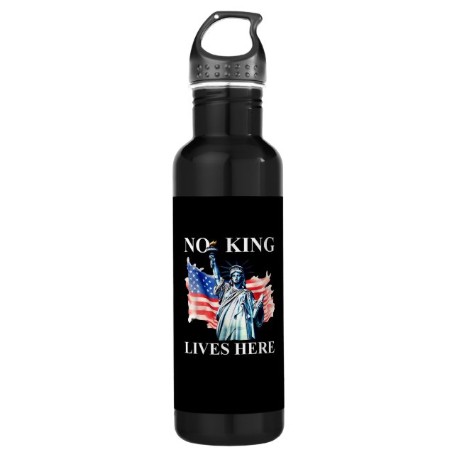 Bouteille D'eau No King Lives in America Freedom Flag Patriotic (Devant)