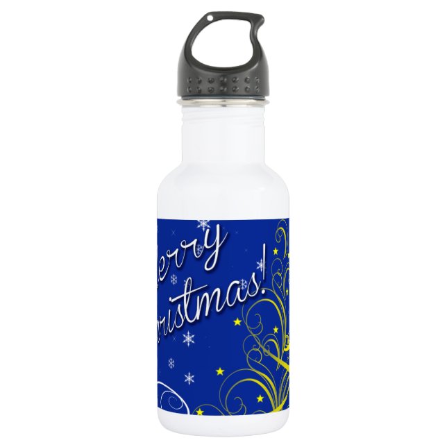 Bouteille D'eau Noël bleu (Devant)