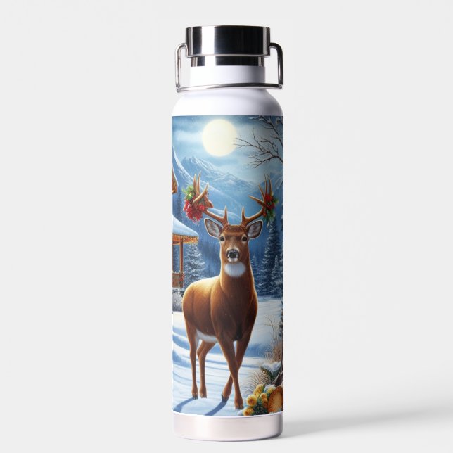 Bouteille D'eau Noël/Hiver Deer Lodge (Arrière)
